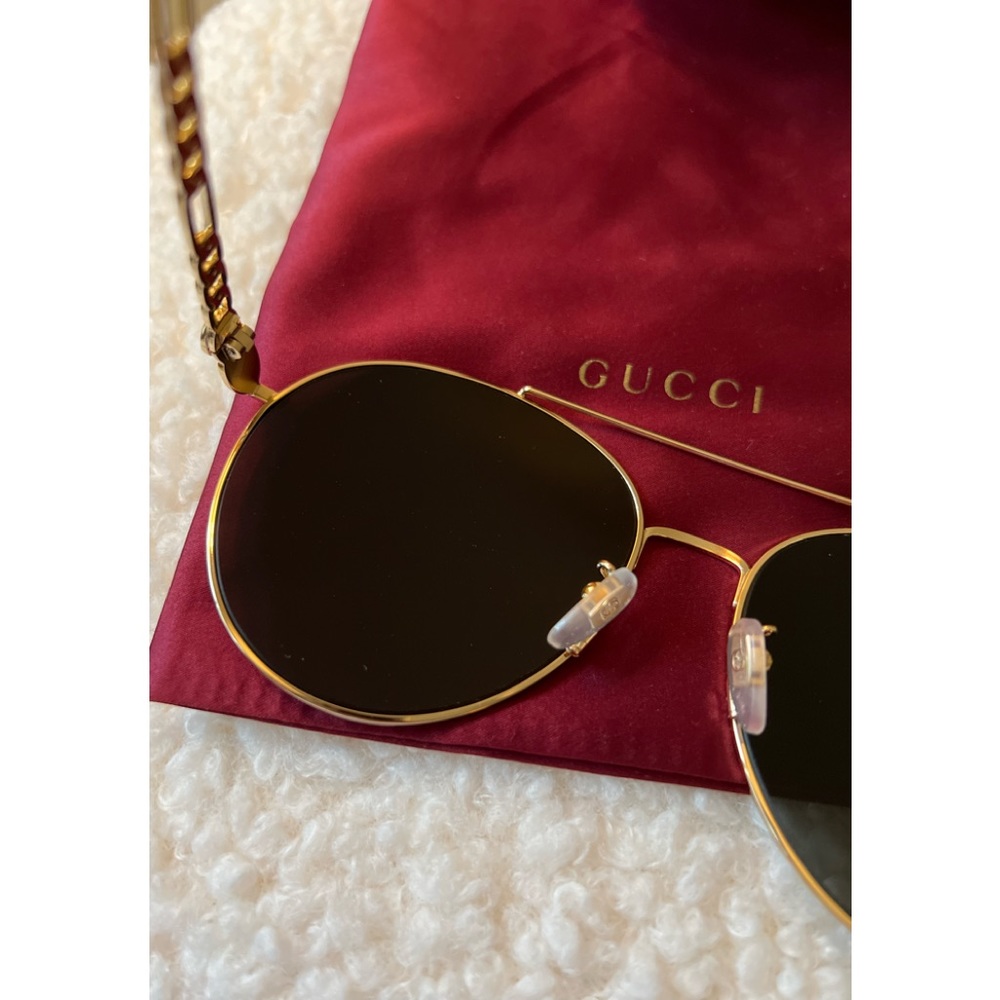 New Gucci Sunglasses Black/Gold - Picture 6 of 12